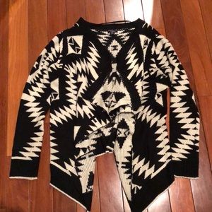 Rhapsody “waterfall” black and white cardigan